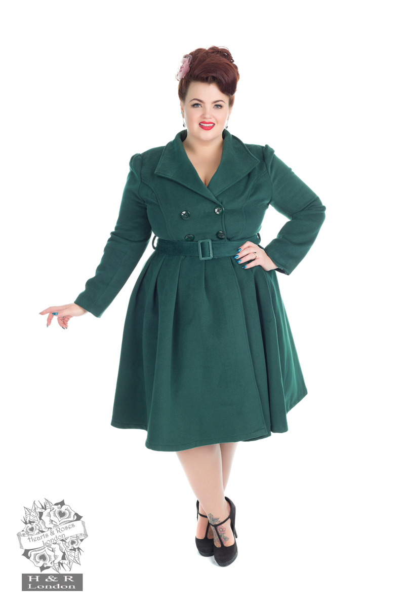 Teal Green Vintage Swing Coat